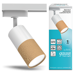Светильник трековый Gauss Track Light Bulb цилиндр GU10 220V IP20 58*200мм белый/дерево однофазный 1/20