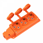 Розетка (колодка) влагозащищенная с крышкой 3 гнезда COMPACT, с/з, 16А, IP54, каучук, оранжевая REXANT Розетка (колодка) влагозащищенная с крышкой 3 гнезда COMPACT, с/з, 16А, IP54, каучук, оранжевая REXANT