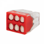 Экспресс-клемма с пастой REXANT СМК 2273-246, 6-проводная 0.5-2.5 мм², прозрачная (100 шт./уп.)