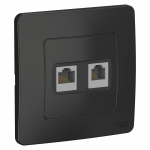 Розетка 2гн комп+ТФ RJ45+RJ11 с/у антрацит кат.5е Blanca Systeme Electric Розетка 2гн комп+ТФ RJ45+RJ11 с/у антрацит кат.5е Blanca Systeme Electric