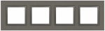 Рамка для розеток и выключателей ЭРА Elegance 14-5204-16 на 4 поста, металл, титан Рамка для розеток и выключателей ЭРА Elegance 14-5204-16 на 4 поста, металл, титан