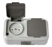 Розетка 2гн без З/К с крыш. о/у серый 16А IP54 Пралеска Беларусь (1/35) Розетка 2гн без З/К с крыш. о/у серый 16А IP54 Пралеска Беларусь (1/35)