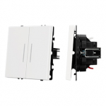 ARL NOBE Выключатель проходной 2 кл подсветка софт-тач белый кварц SWT-MKP2-SFPL-L-WH (250V, 10A) (Arlight, -)