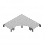 Крышка к углу горизонтальному 90 град. к лотку ПЛК 400, толщ. 1,2 мм, Сендзимир цинк