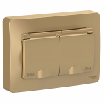 Розетка 2гн с З/К шторки с/у титан 16А Blanca Systeme Electric