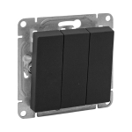 Выключатель 3кл с/у чёрный механизм Эпика EKF (1/10/120)