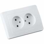 Розетка 2гн без З/К с/у белый в сборе 10А Master Hegel (1/72/72) Розетка 2гн без З/К с/у белый в сборе 10А Master Hegel (1/72/72)