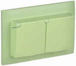 Розетка 2гн с З/К с крыш. с/у мятный в сборе 16А IP44 SK-R12M SKANDY IEK (1/10/100)