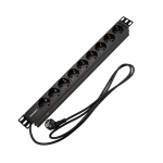 Блок распределения питания для 19" шкафов, горизонтальный, 9 розеток СЕЕ 7/4, 16A, без выкл, алюм корп, шнур 2м, вилка СЕЕ 7/7 REXANT Блок распределения питания для 19" шкафов, горизонтальный, 9 розеток СЕЕ 7/4, 16A, без выкл, алюм корп, шнур 2м, вилка СЕЕ 7/7 REXANT