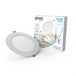 Светильник Gauss Basic Downlight круг 12W 1000m 4000K 170-260V IP20 145*26 белый LED 1/60