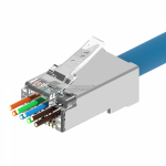 Коннектор RJ45 CAT6 (8P8C) экранированный под диаметр проводника в изоляции 1,2 мм Коннектор RJ45 CAT6 (8P8C) экранированный под диаметр проводника в изоляции 1,2 мм