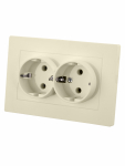 Розетка двойная 2П+З 16А 250В сл. кость "Сенеж" TDM Розетка двойная 2П+З 16А 250В сл. кость "Сенеж" TDM