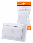 Розетка двойная 2П+З с защ. шт. и крышкой 16А 250В IP44 белая "Таймыр" TDM Розетка двойная 2П+З с защ. шт. и крышкой 16А 250В IP44 белая "Таймыр" TDM
