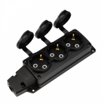 Розетка (колодка) влагозащищенная с крышкой 3 гнезда COMPACT, с/з, 16А, IP54, каучук, черная REXANT Розетка (колодка) влагозащищенная с крышкой 3 гнезда COMPACT, с/з, 16А, IP54, каучук, черная REXANT