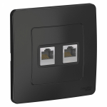 Розетка 2гн комп+комп RJ45+RJ45 с/у антрацит кат.5е Blanca Systeme Electric Розетка 2гн комп+комп RJ45+RJ45 с/у антрацит кат.5е Blanca Systeme Electric
