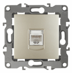 Розетка 1гн комп RJ45 с/у шампань механизм кат.5е 12-3107-04 Эра12 ЭРА (1/10)