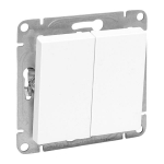 Выключатель 2кл кнопочный, белый Эпика EKF