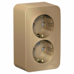 Розетка 2гн с З/К шторки о/у титан 16А IP20 Blanca Schneider Electric