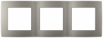 Рамка для розеток и выключателей ЭРА Серия 12 12-5003-16 на 3 поста, титан Рамка для розеток и выключателей ЭРА Серия 12 12-5003-16 на 3 поста, титан