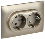 Розетка 2гн с З/К с/у шампань в сборе 16А SK-R08Sh SKANDY IEK (1/10/100)