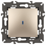 14-1102-04 Эл/ус ЭРА Выключатель с подсветкой, 10АХ-250В, IP20, Эра Elegance, шампань
