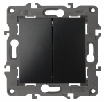 14-1104-05 Эл/ус ЭРА Выключатель двойной, 10АХ-250В, IP20, Эра Elegance, антрацит