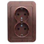 Розетка 2гн с З/К с/у орех 16А Mimoza Makel (1/12/120) Розетка 2гн с З/К с/у орех 16А Mimoza Makel (1/12/120)