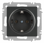 Розетка Intro Accent 6-202-07 2P+E Schuko, 16А-250В, IP20, СУ, графит Розетка Intro Accent 6-202-07 2P+E Schuko, 16А-250В, IP20, СУ, графит