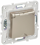 Розетка 1гн с З/К с крыш. шторки с/у шампань механизм 16А IP44 SK-R11Sh SKANDY IEK (1/10/100)