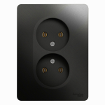 Розетка 2гн без З/К с/у антрацит в сборе 16А Glossa Systeme Electric  (1/15)