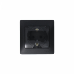 Розетка 1гн с З/К с крыш. шторки с/у антрацит в сборе 16А IP44 Glossa Systeme Electric  (1/10/60)