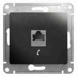 Розетка 1гн ТФ RJ11 с/у антрацит механизм Glossa Systeme Electric (1/10)