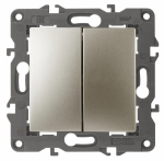 Переключатель ЭРА Серия 12 12-1112-04 перекрёстный двойной, 10АХ-250В, шампань Переключатель ЭРА Серия 12 12-1112-04 перекрёстный двойной, 10АХ-250В, шампань