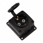 Розетка (колодка) влагозащищенная с крышкой 1 гнездо COMPACT, с/3, 16А, IP54, каучук, черная REXANT Розетка (колодка) влагозащищенная с крышкой 1 гнездо COMPACT, с/3, 16А, IP54, каучук, черная REXANT