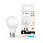 Лампа светодиод 7Вт груша А60 Е27 3000K 520Лм матовая Gauss Elementary (1/10/50) Лампа светодиод 7Вт груша А60 Е27 3000K 520Лм матовая Gauss Elementary (1/10/50)