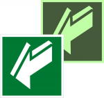 Знак эвакуационный E 19 "Открывать движением на себя" 200х200 мм, пленка самоклеящаяся с фотолюминесцентным покрытием ГОСТ Р 12.4.026-2001 EKF