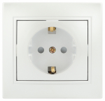 Розетка Intro Plano 1-206-06 с заземлением 2P+E Schuko со шторками, 16А-250В, IP20, СУ, перламутр Розетка Intro Plano 1-206-06 с заземлением 2P+E Schuko со шторками, 16А-250В, IP20, СУ, перламутр
