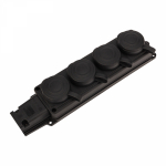 Колодка 4гн с З/К черная каучук с крышкой IP44 PROCONNECT (1/1/60)