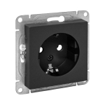 Розетка 1гн с З/К без шторок, чёрный Эпика EKF