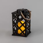 Декоративный фонарь на солнечной батарее 14х14х24 см, черный плетеный корпус, теплый белый цвет свечения NEON-NIGHT Декоративный фонарь на солнечной батарее 14х14х24 см, черный плетеный корпус, теплый белый цвет свечения NEON-NIGHT