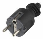 Вилка прямая с З/К черная прямой ввод 16A V4(B) ЭРА (1/10/200)