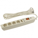 Сетевой фильтр 5гн с З/К 2м с выкл крем 2хUSB 10А ПВС 3х0,75 SFU-5es-2m-I ЭРА