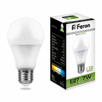 Лампа светодиодная, (7W) 230V E27 4000K A60, LB-91
