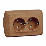 Розетка угловая 2гн с З/К шторки о/у бук 16А IP20 Этюд Systeme Electric  (1/8/64)