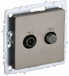 Розетка 2гн TV+SAT с/у шампань механизм РТВ/РСп12-БрШ BRITE IEK (1/10/100)