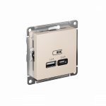 Розетка 2гн USB+USB typeА+ typeС с/у крем механизм 5В/2,4А 2х5В/1,2А AtlasDesign Systeme Electric (1) Розетка 2гн USB+USB typeА+ typeС с/у крем механизм 5В/2,4А 2х5В/1,2А AtlasDesign Systeme Electric (1)