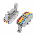 Клемма СМК 222-423D проxодная 3-полюсная, с креплением на DIN-рейку (0,08-4 мм²) серая (50 шт./уп.) REXANT Клемма СМК 222-423D проxодная 3-полюсная, с креплением на DIN-рейку (0,08-4 мм²) серая (50 шт./уп.) REXANT