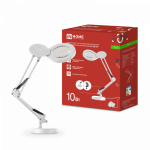 Светильник настольный светодиодный на основании + струбцина PLUS ССО-22Б-ЛП 10Вт 3000-6500К, 5х лупа, с адаптером БЕЛЫЙ IN HOME Светильник настольный светодиодный на основании + струбцина PLUS ССО-22Б-ЛП 10Вт 3000-6500К, 5х лупа, с адаптером БЕЛЫЙ IN HOME