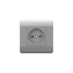 (NEW3-E) Розетка б/з со шторками, 16А, серебряный CHINT (1)