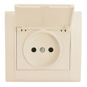 Розетка 1гн с З/К с крыш. с/у крем 16А Defne Makel (1/12/120)